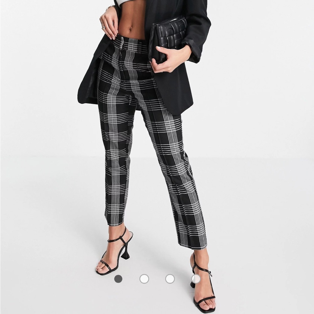 ASOS DESIGN tailored smart cigarette trouser in mono check